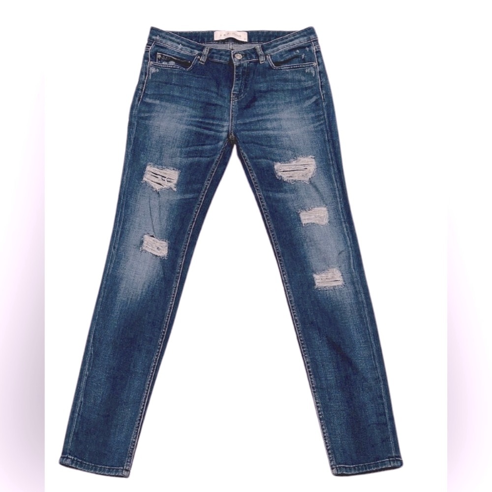 IRO Jeans Ajuste Distressed Skinny Jeans | Dark Blue Wash (Sunny) | Size 27